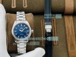 TWS Factory Replica Omega Seamaster Aqua Terra SS White Dial Diamond Bezel Ladies Watch 34mm